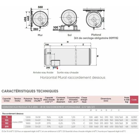 Chauffe Eau Horizontal 75L Mono Thermoplongeur Atlantic 4 Chauffe Eau Horizontal 75L Mono Thermoplongeur Atlantic – Image 2