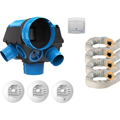 Kit VMC Simple Flux Hygroreglable + Bouton Poussoir + Gaines - HYGROCOSY BC ATLANTIC - 412294KIT 3 Kit VMC Simple Flux Hygroreglable + Bouton Poussoir + Gaines - HYGROCOSY BC ATLANTIC - 412294KIT