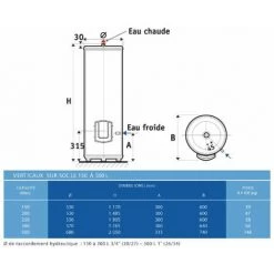 Chauffe-eau Electrique 300 Litres ATLANTIC ZENEO ACI HYBRIDE Vertical Sur Socle Mono, Ref.154330 - Besoin D'Habitat -ATLANTIC Soldes 23504912 3