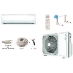 PRET A POSER CLIMATISATION ATLANTIC DOJO R32 2000W + KIT DE POSE 12 METRES + SUPPORT MURAL
