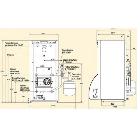 ATLANTIC Chaudière Nue Basse-température Fioul-gaz 25kW (sans Brûleur) Au Sol Chauffage + ECS Ballon Inox 80l Cheminée 125mm OPTIMA 4125B 4 ATLANTIC Chaudière Nue Basse-température Fioul-gaz 25kW (sans Brûleur) Au Sol Chauffage + ECS Ballon Inox 80l Cheminée 125mm OPTIMA 4125B – Image 2