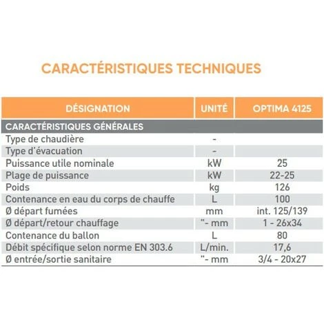 ATLANTIC Chaudière Nue Basse-température Fioul-gaz 25kW (sans Brûleur) Au Sol Chauffage + ECS Ballon Inox 80l Cheminée 125mm OPTIMA 4125B 6 ATLANTIC Chaudière Nue Basse-température Fioul-gaz 25kW (sans Brûleur) Au Sol Chauffage + ECS Ballon Inox 80l Cheminée 125mm OPTIMA 4125B – Image 4