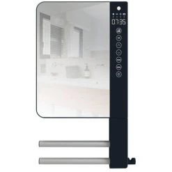 ATLANTIC Seche-serviette Soufflant Telia Gris Avec 2 Barres Et Miroir